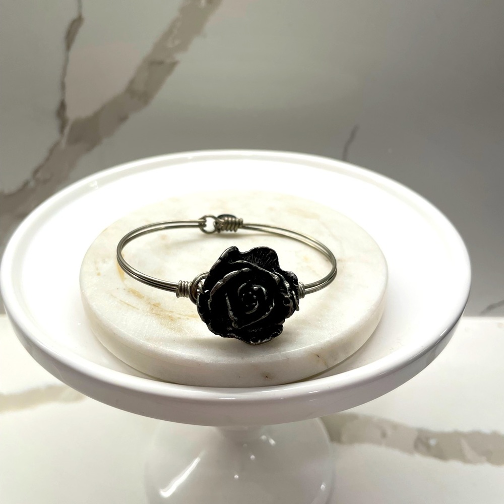 Alex and Ani Large Rose Bracelet in Silver